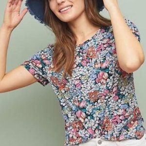 Anthro 40 of 52 Conversations Floral T-shirt